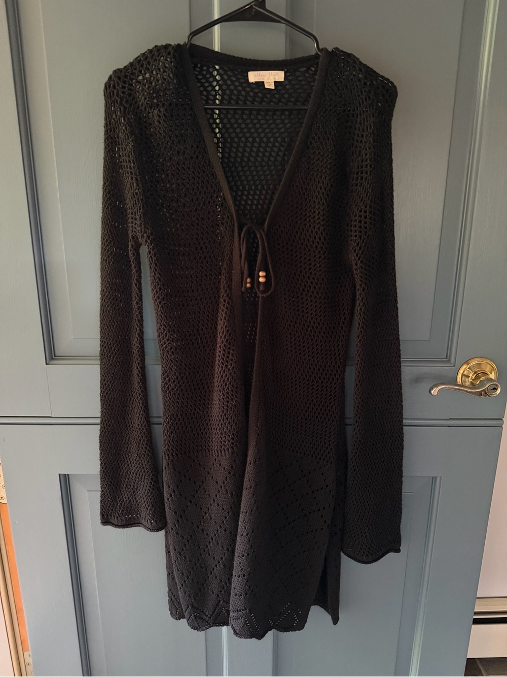 Ultra Flirt Black Crochet Knit Cardigan – Size Medium